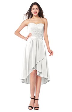 ColsBM Karina Cloud White Elegant A-line Strapless Sleeveless Ruching Plus Size Bridesmaid Dresses