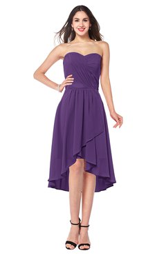 ColsBM Karina Dark Purple Elegant A-line Strapless Sleeveless Ruching Plus Size Bridesmaid Dresses