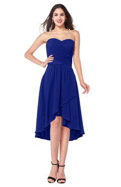 ColsBM Karina Electric Blue Elegant A-line Strapless Sleeveless Ruching Plus Size Bridesmaid Dresses