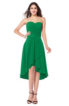 ColsBM Karina Green Elegant A-line Strapless Sleeveless Ruching Plus Size Bridesmaid Dresses
