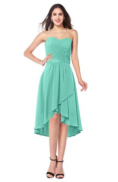 ColsBM Karina Mint Green Elegant A-line Strapless Sleeveless Ruching Plus Size Bridesmaid Dresses
