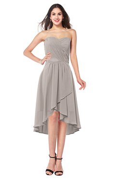 ColsBM Karina Mushroom Elegant A-line Strapless Sleeveless Ruching Plus Size Bridesmaid Dresses
