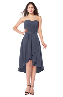ColsBM Karina Nightshadow Blue Elegant A-line Strapless Sleeveless Ruching Plus Size Bridesmaid Dresses