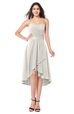 ColsBM Karina Off White Elegant A-line Strapless Sleeveless Ruching Plus Size Bridesmaid Dresses