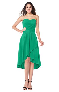 ColsBM Karina Pepper Green Elegant A-line Strapless Sleeveless Ruching Plus Size Bridesmaid Dresses