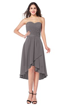 ColsBM Karina Ridge Grey Elegant A-line Strapless Sleeveless Ruching Plus Size Bridesmaid Dresses