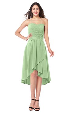 ColsBM Karina Sage Green Elegant A-line Strapless Sleeveless Ruching Plus Size Bridesmaid Dresses