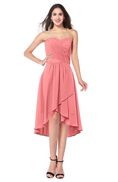 ColsBM Karina Shell Pink Elegant A-line Strapless Sleeveless Ruching Plus Size Bridesmaid Dresses