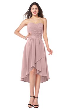 ColsBM Karina Silver Pink Elegant A-line Strapless Sleeveless Ruching Plus Size Bridesmaid Dresses