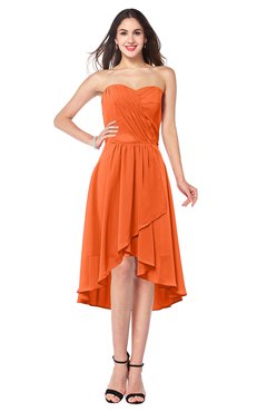 ColsBM Karina Tangerine Elegant A-line Strapless Sleeveless Ruching Plus Size Bridesmaid Dresses