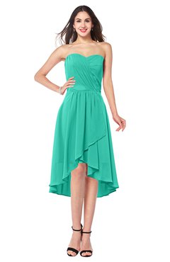 ColsBM Karina Viridian Green Elegant A-line Strapless Sleeveless Ruching Plus Size Bridesmaid Dresses