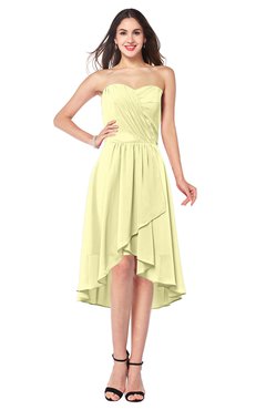ColsBM Karina Wax Yellow Elegant A-line Strapless Sleeveless Ruching Plus Size Bridesmaid Dresses