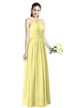 ColsBM Willa Daffodil Simple Halter Criss-cross Straps Chiffon Floor Length Plus Size Bridesmaid Dresses