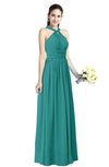 ColsBM Willa Emerald Green Simple Halter Criss-cross Straps Chiffon Floor Length Plus Size Bridesmaid Dresses