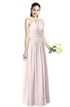 ColsBM Willa Light Pink Simple Halter Criss-cross Straps Chiffon Floor Length Plus Size Bridesmaid Dresses