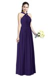 ColsBM Willa Royal Purple Simple Halter Criss-cross Straps Chiffon Floor Length Plus Size Bridesmaid Dresses