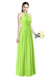 ColsBM Willa Sharp Green Simple Halter Criss-cross Straps Chiffon Floor Length Plus Size Bridesmaid Dresses