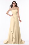 ColsBM Teresa Apricot Gelato Traditional A-line Strapless Lace up Chiffon Brush Train Plus Size Bridesmaid Dresses