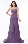 ColsBM Teresa Chinese Violet Traditional A-line Strapless Lace up Chiffon Brush Train Plus Size Bridesmaid Dresses