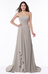 ColsBM Teresa Fawn Traditional A-line Strapless Lace up Chiffon Brush Train Plus Size Bridesmaid Dresses