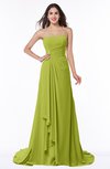 ColsBM Teresa Green Oasis Traditional A-line Strapless Lace up Chiffon Brush Train Plus Size Bridesmaid Dresses