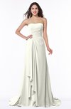 ColsBM Teresa Ivory Traditional A-line Strapless Lace up Chiffon Brush Train Plus Size Bridesmaid Dresses