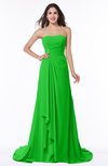 ColsBM Teresa Jasmine Green Traditional A-line Strapless Lace up Chiffon Brush Train Plus Size Bridesmaid Dresses