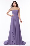 ColsBM Teresa Lilac Traditional A-line Strapless Lace up Chiffon Brush Train Plus Size Bridesmaid Dresses