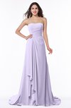 ColsBM Teresa Pastel Lilac Traditional A-line Strapless Lace up Chiffon Brush Train Plus Size Bridesmaid Dresses