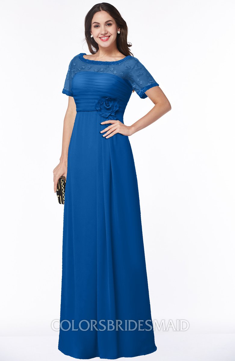royal blue dress short sleeve