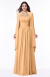 ColsBM Elyse Apricot Traditional A-line Sleeveless Zip up Chiffon Floor Length Mother of the Bride Dresses