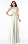 ColsBM Jennifer Ivory Antique One Shoulder Sleeveless Chiffon Floor Length Ruching Plus Size Bridesmaid Dresses