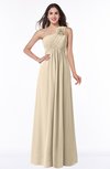 ColsBM Jennifer Novelle Peach Antique One Shoulder Sleeveless Chiffon Floor Length Ruching Plus Size Bridesmaid Dresses