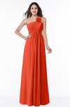 ColsBM Jennifer Persimmon Antique One Shoulder Sleeveless Chiffon Floor Length Ruching Plus Size Bridesmaid Dresses