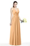 ColsBM Veronica Apricot Simple A-line Sleeveless Zipper Chiffon Sash Plus Size Bridesmaid Dresses
