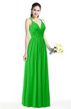ColsBM Veronica Classic Green Simple A-line Sleeveless Zipper Chiffon Sash Plus Size Bridesmaid Dresses