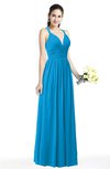 ColsBM Veronica Cornflower Blue Simple A-line Sleeveless Zipper Chiffon Sash Plus Size Bridesmaid Dresses