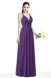 ColsBM Veronica Dark Purple Simple A-line Sleeveless Zipper Chiffon Sash Plus Size Bridesmaid Dresses