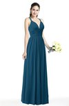 ColsBM Veronica Moroccan Blue Simple A-line Sleeveless Zipper Chiffon Sash Plus Size Bridesmaid Dresses