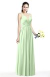 ColsBM Veronica Pale Green Simple A-line Sleeveless Zipper Chiffon Sash Plus Size Bridesmaid Dresses