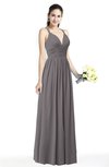 ColsBM Veronica Ridge Grey Simple A-line Sleeveless Zipper Chiffon Sash Plus Size Bridesmaid Dresses