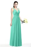ColsBM Veronica Seafoam Green Simple A-line Sleeveless Zipper Chiffon Sash Plus Size Bridesmaid Dresses