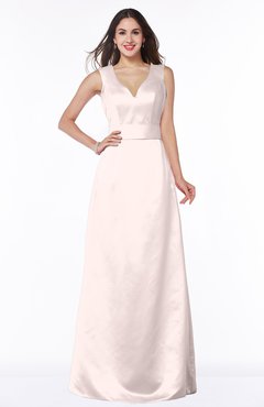 ColsBM Faye Blush Luxury A-line V-neck Sleeveless Satin Sash Wedding Guest Dresses