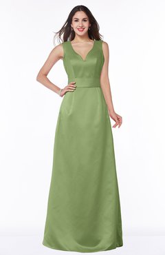 ColsBM Faye Gleam Luxury A-line V-neck Sleeveless Satin Sash Wedding Guest Dresses