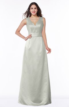 ColsBM Faye Platinum Luxury A-line V-neck Sleeveless Satin Sash Wedding Guest Dresses