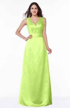 ColsBM Faye Sharp Green Luxury A-line V-neck Sleeveless Satin Sash Wedding Guest Dresses