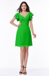 ColsBM Paola Classic Green Plain A-line Short Sleeve Short Ruffles Bridesmaid Dresses