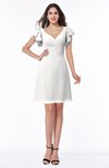 ColsBM Paola Cloud White Plain A-line Short Sleeve Short Ruffles Bridesmaid Dresses