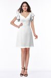 ColsBM Paola White Plain A-line Short Sleeve Short Ruffles Bridesmaid Dresses