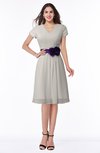 ColsBM Margot Ashes Of Roses Classic V-neck Short Sleeve Chiffon Knee Length Bridesmaid Dresses